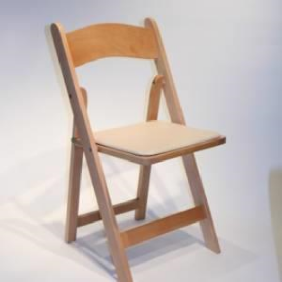 Picture of PECAN WOOD PADDED CHAIR