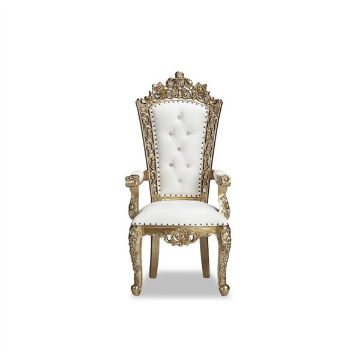 Picture of IVORY THRONE CHAIR w/GOLD TRIM