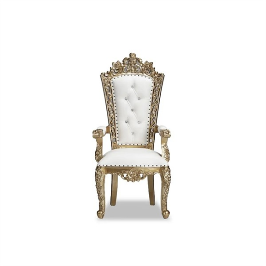 Picture of IVORY THRONE CHAIR w/GOLD TRIM