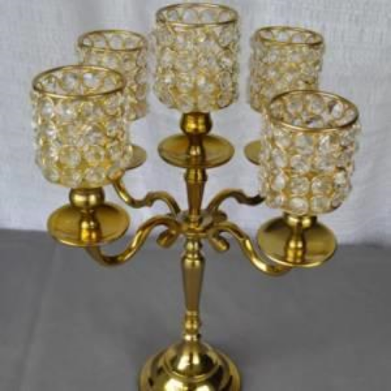 Picture of CRYSTAL GOLD 5 LT CYL CANDELABRA