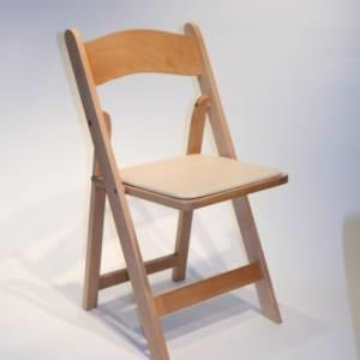 Picture of WOOD PADDED CHAIR PECAN