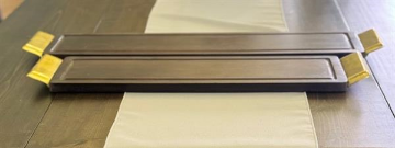 Picture of TRAY NATURAL WOOD & GOLD SET