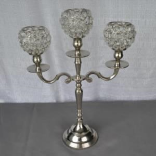 Picture of CRYSTAL SILVER 3 LT RD CANDELABRA
