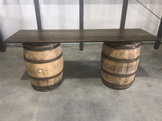 Picture of FARM BAR w/WHISKEY BARRELS