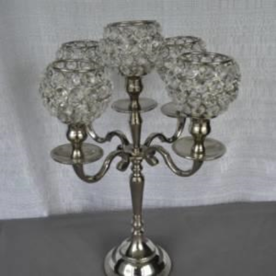 Picture of CRYSTAL SILVER 5 LT RD CANDELABRA