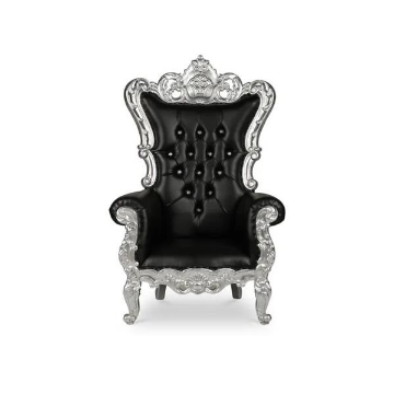 Picture of THRONE CHAIR BLACK w/SILVER TRIM