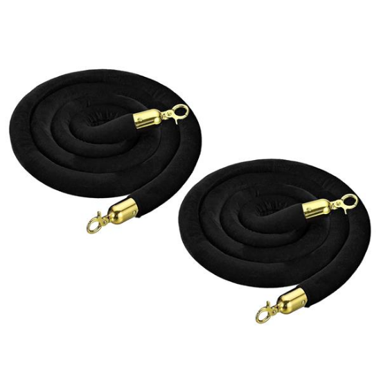 Picture of STANCHION ROPE BLACK w/BRASS ENDS